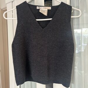 Max Studio Charcoal Gray Vest Sleeveless Top